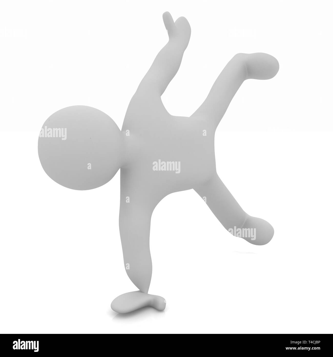 3d uomo isolato su bianco. Serie: esercizi del mattino - rendendo ups push Foto Stock