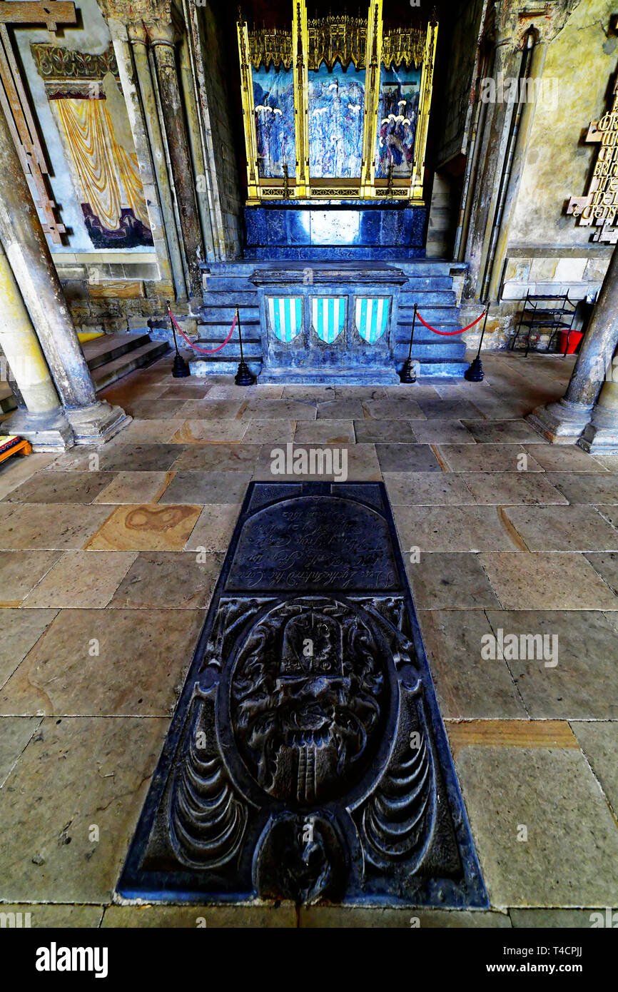 La Cattedrale di Durham Durham City dettaglio della Galilea Cappella Foto Stock