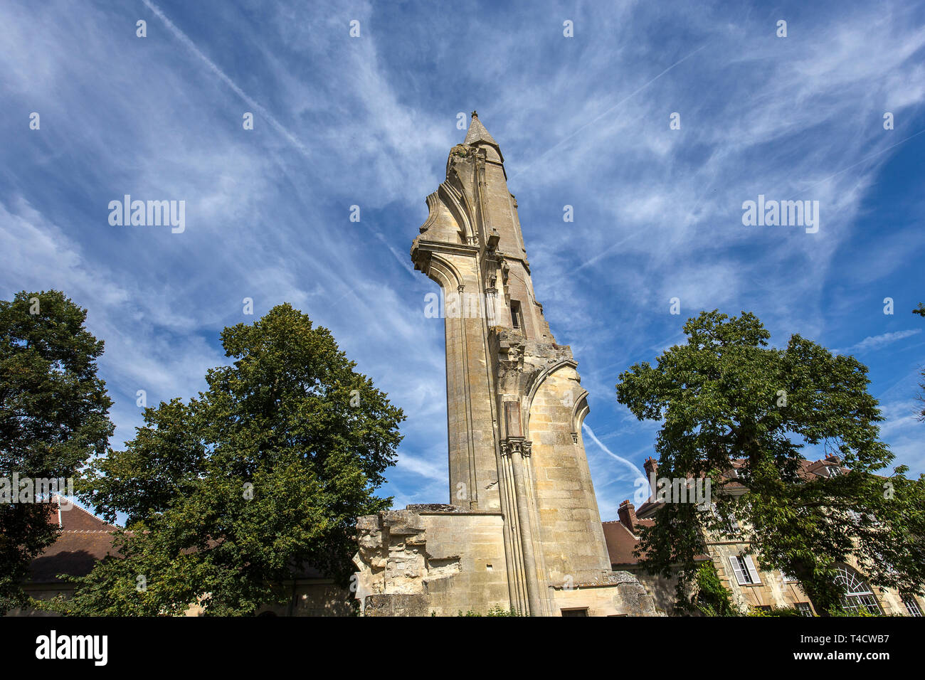 ASNIERES SUR OISE, Francia, 10 settembre 2016 : dettagli architettonici di abbazia di Royaumont, settembre 10, 2016 in Asnieres sur oise, Val d'oise, Francia Foto Stock