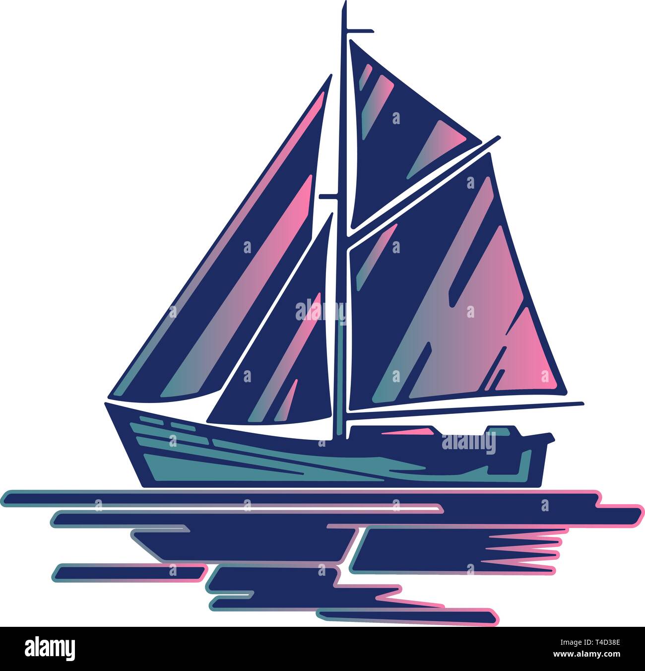 Barca a vela logo Illustrazione Vettoriale