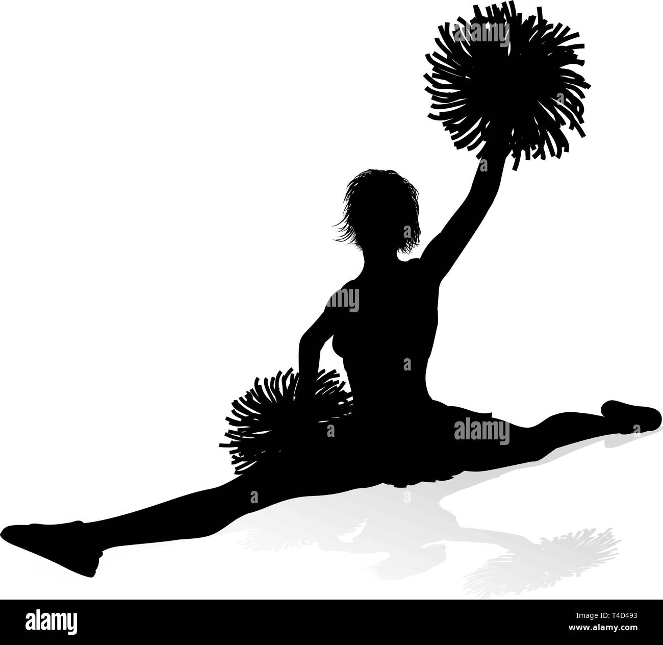 Cheerleader Silhouette Illustrazione Vettoriale