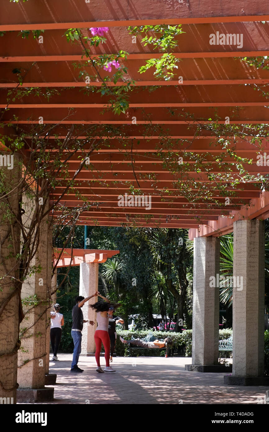 Lindbergh Open Air Theatre; nel Parque Mexico, il parco della città nel Hipodromo/Roma quartiere di Città del Messico. Foto Stock