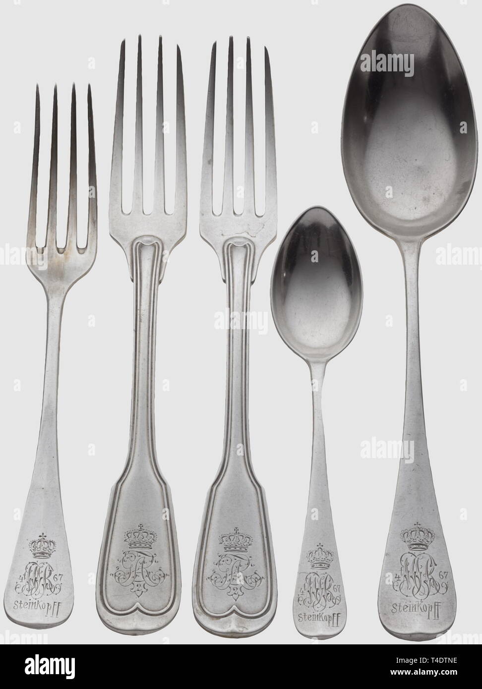 Servire, posate, forchetta, cucchiaio, secolo XIX e XX secolo, Editorial-Use-solo Foto Stock