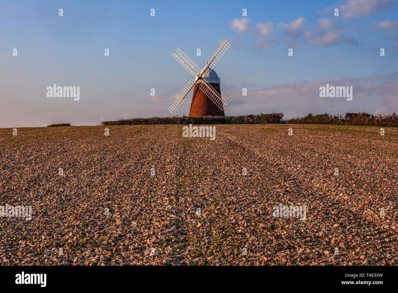 Il mulino a vento, Halnaker, Sussex England, Regno Unito, Europa Foto Stock