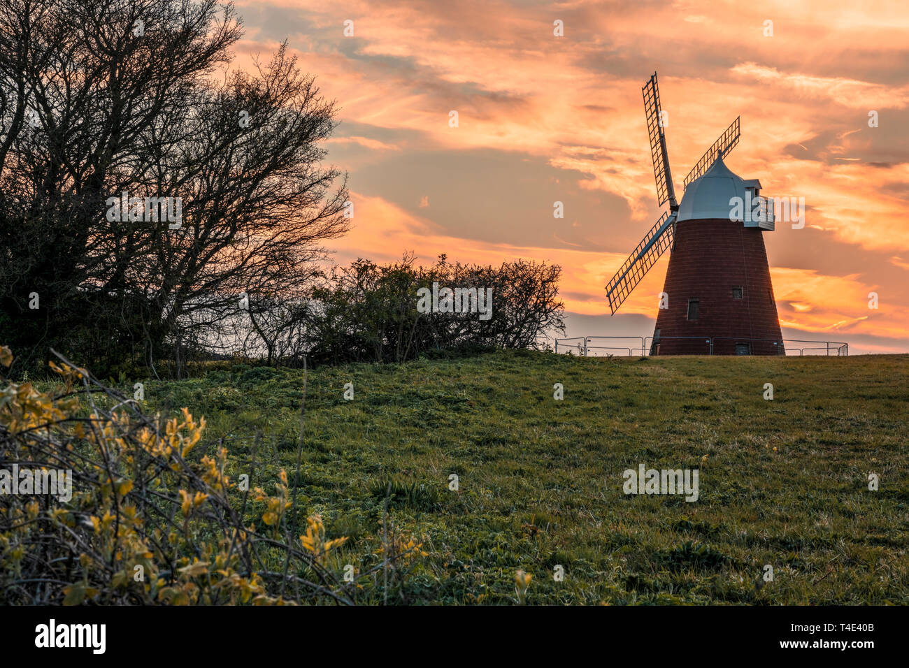 Il mulino a vento, Halnaker, Sussex England, Regno Unito, Europa Foto Stock
