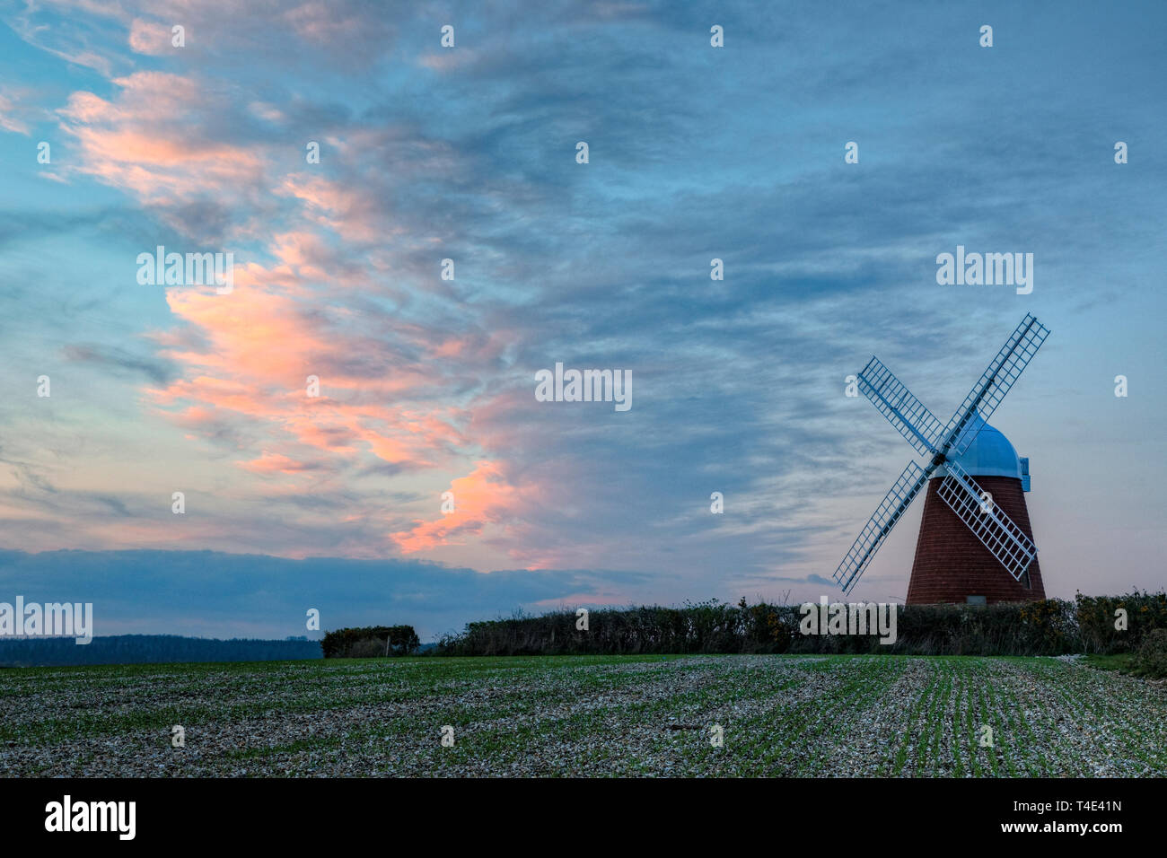 Il mulino a vento, Halnaker, Sussex England, Regno Unito, Europa Foto Stock