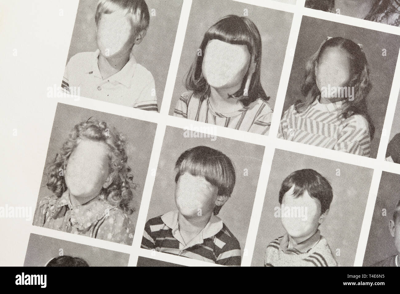 Grade School Year Book pagina con Copia spazio. Foto Stock