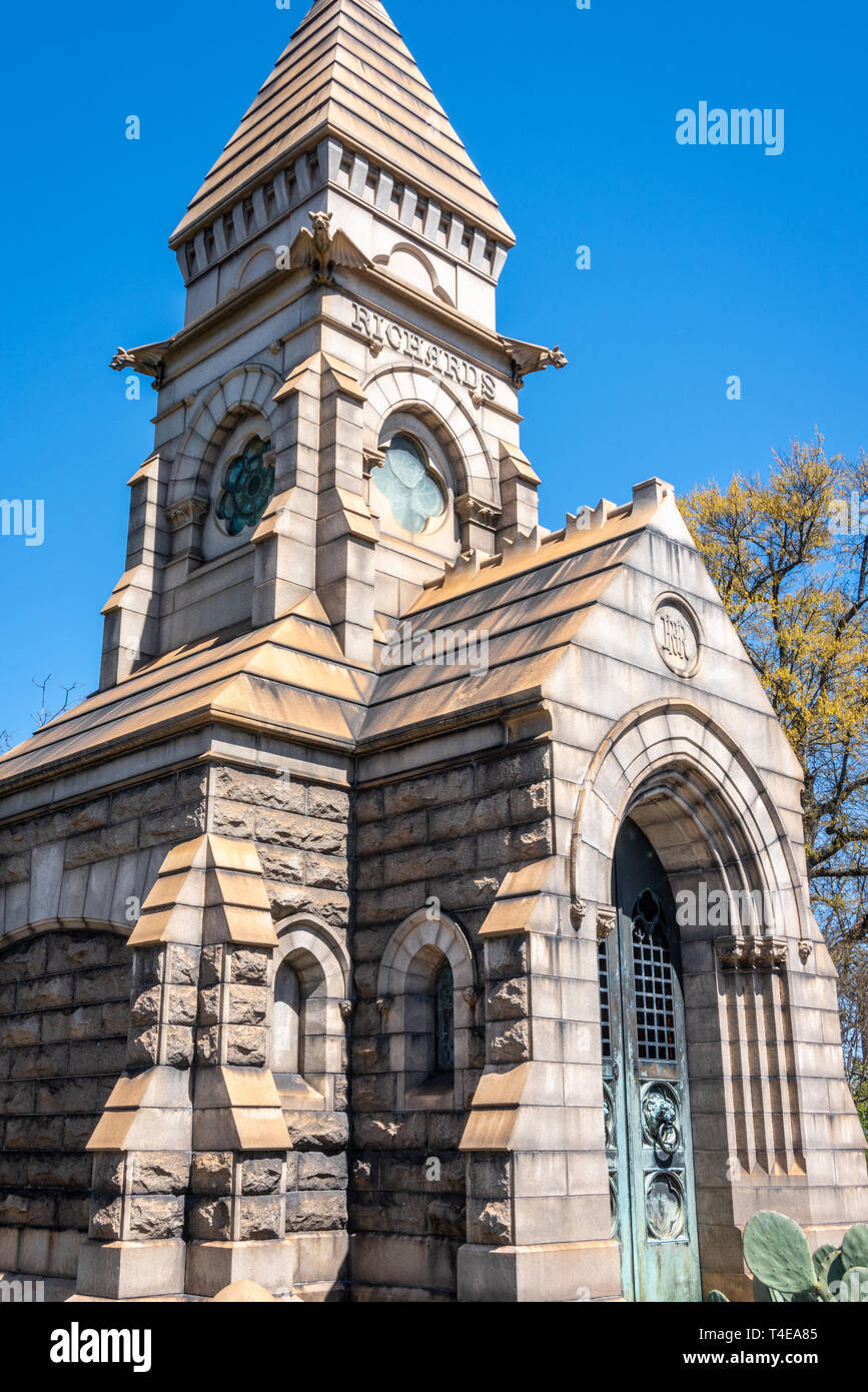 Richards mausoleo a Oakland storico cimitero di Atlanta, Georgia. (USA) Foto Stock