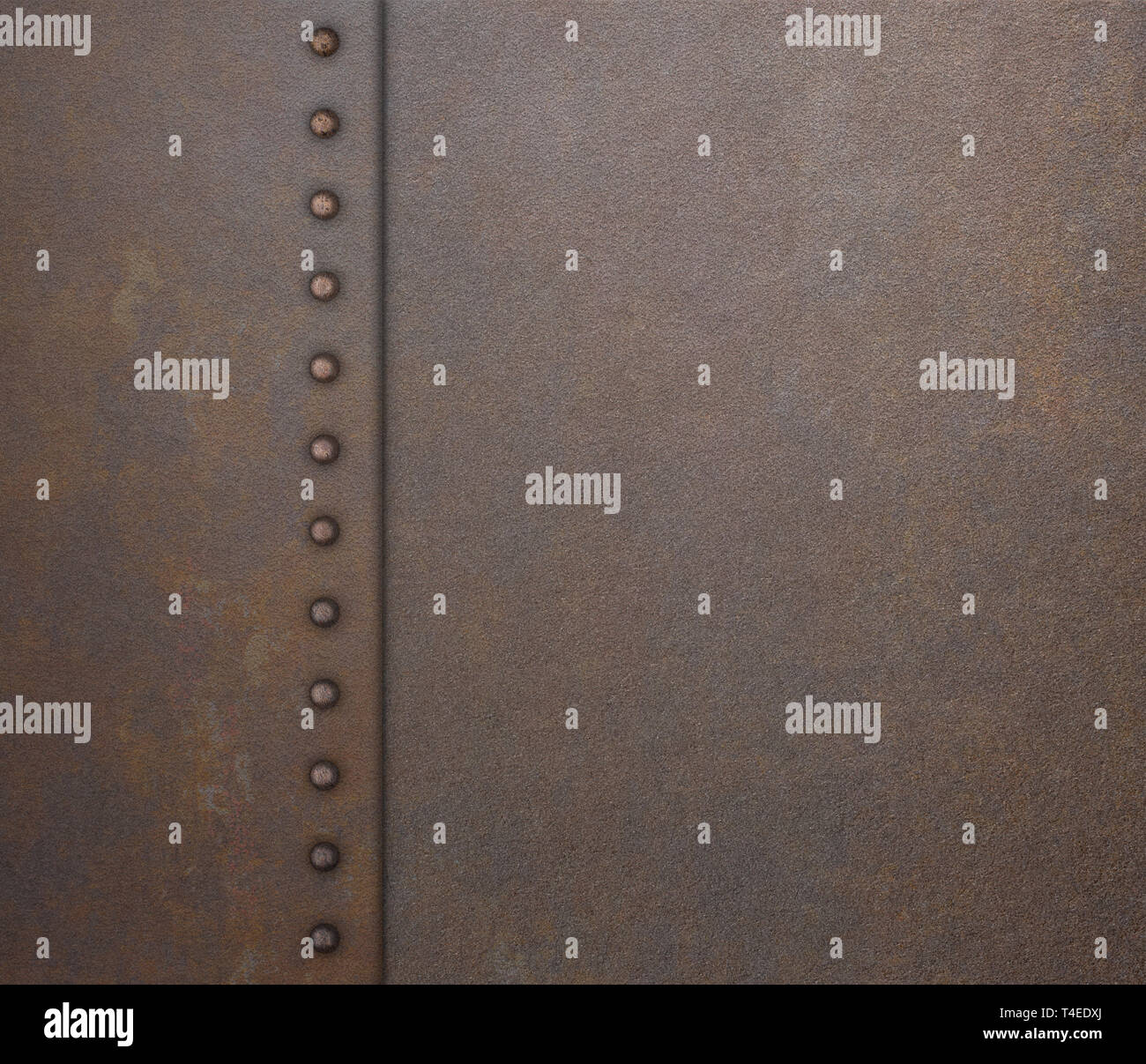 Armor piastra rustico con rivetti sfondo metallico 3d illustrazione Foto Stock