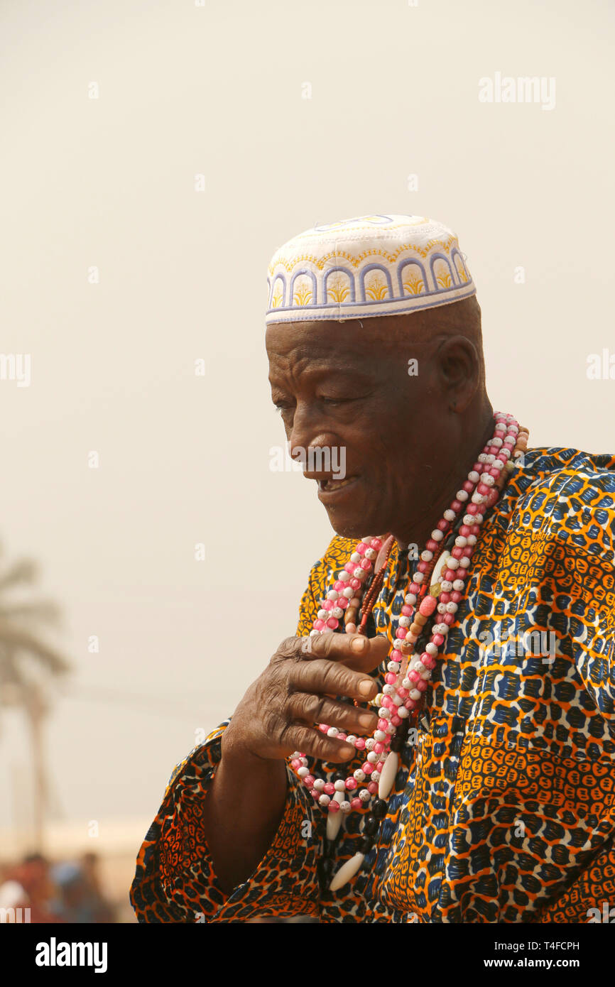 Festival Voodoo Benin, Ouidah presso la spiaggia, rituali, ballare, cantare e suonare musica. Foto Stock