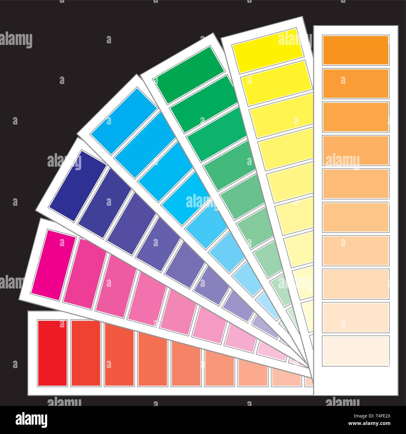 Colori grafico di guida, cmyk sfondo arcobaleno, parte 4, illustrazione vettoriale Illustrazione Vettoriale