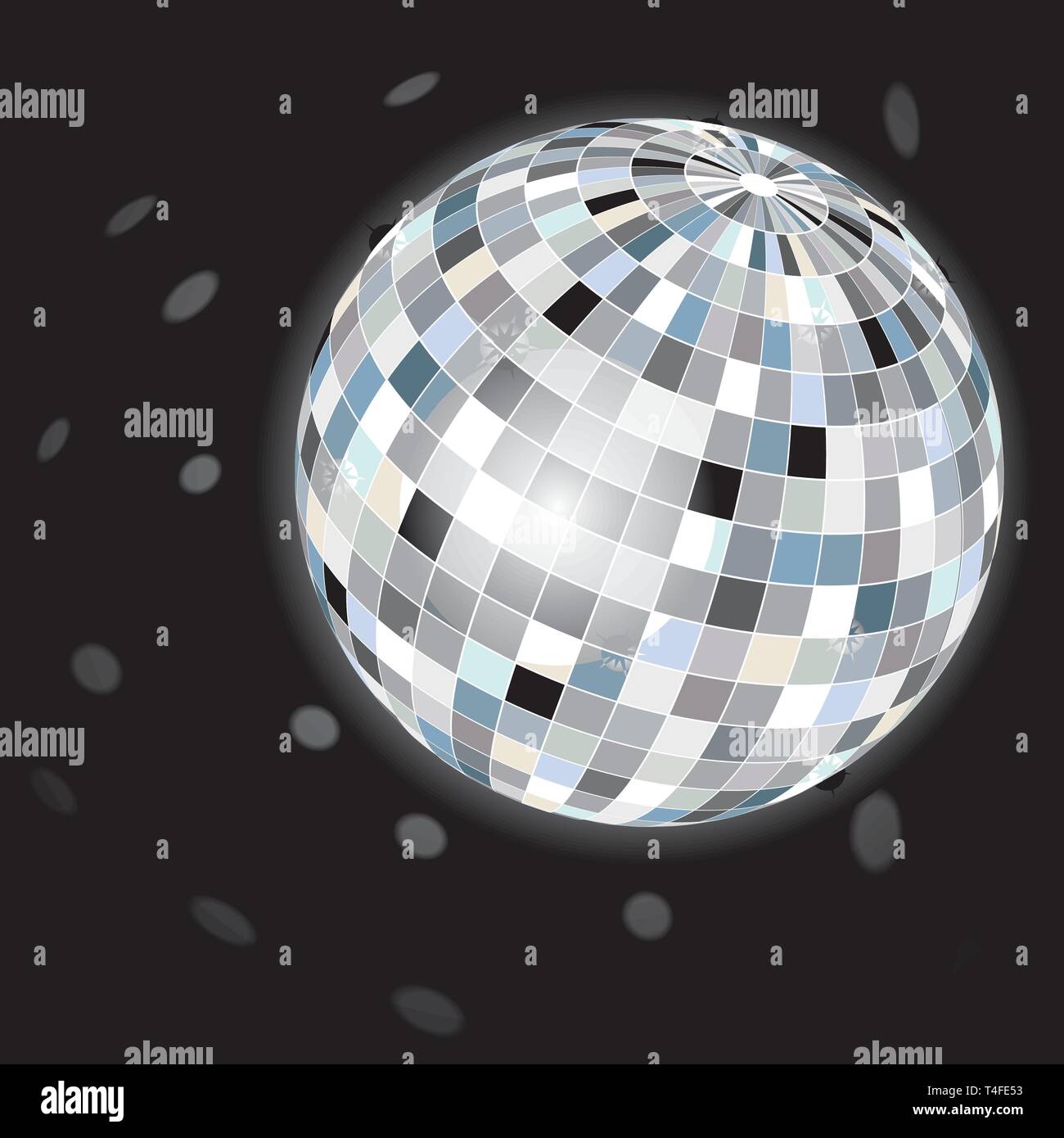 Sfondo con palla da discoteca, illustrazione vettoriale Illustrazione Vettoriale