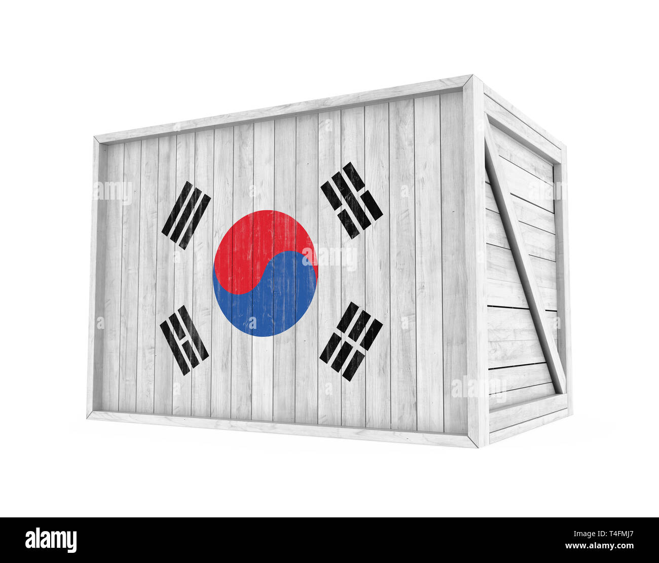 Casse di legno Corea del Sud bandiera isolato Foto Stock