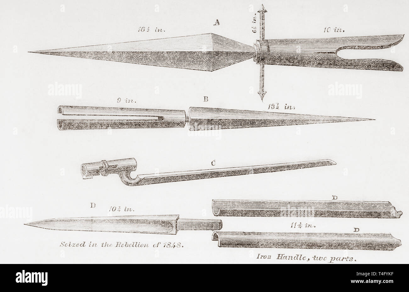 Armi Fenian, xix secolo. Dal Illustrated London News, pubblicato 1865. Foto Stock