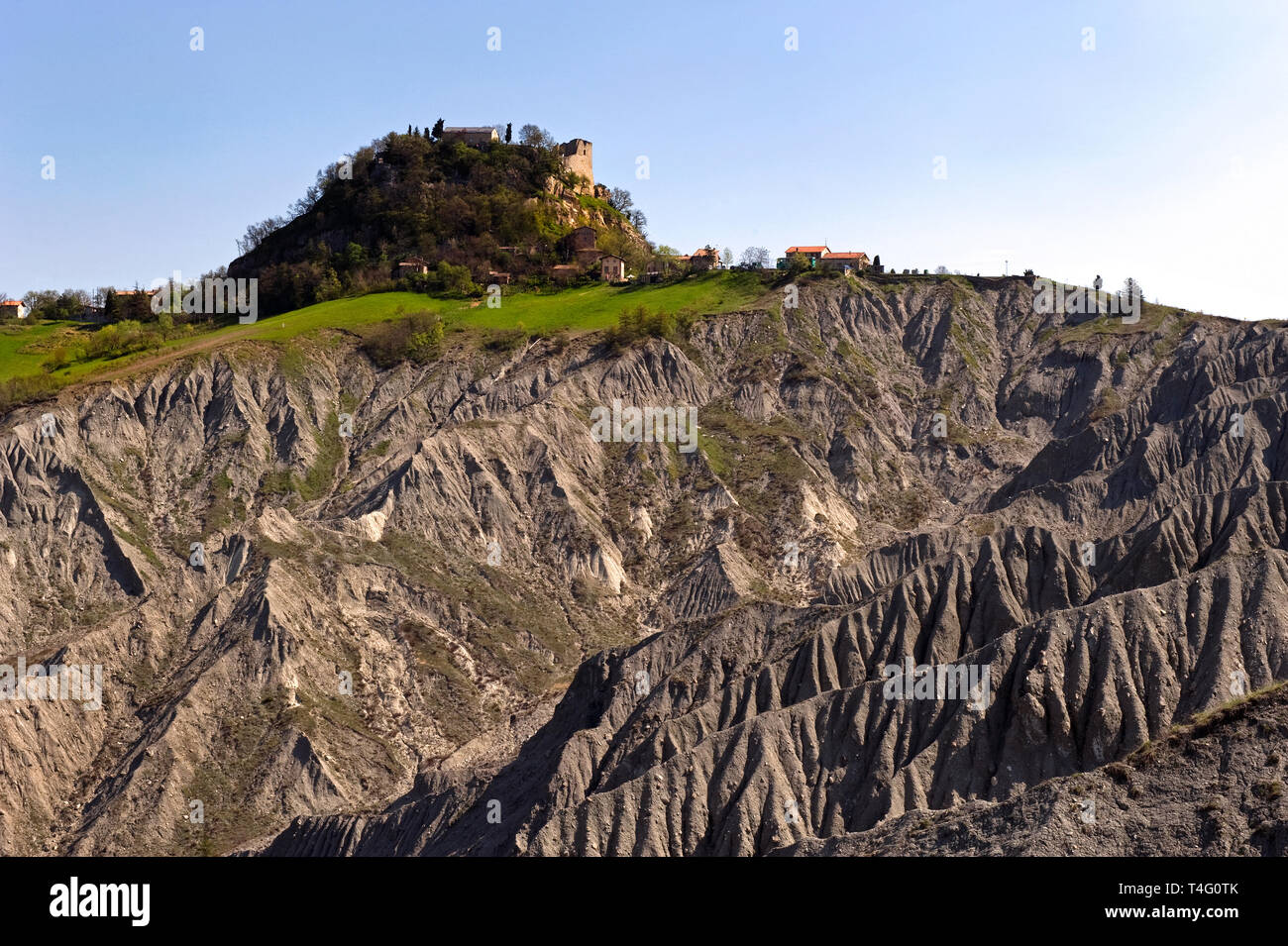 Le rovine del castello di Canossa, Emilia-Romagna/ Italia Foto Stock