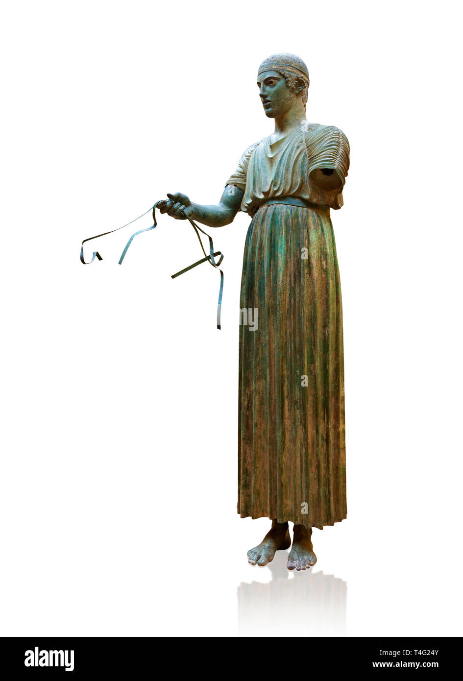 "Auriga di Delfi' 470 BC. "Auriga di Delfi' è uno dei più noti antiche statue greche, e uno degli esempi meglio conservati Foto Stock