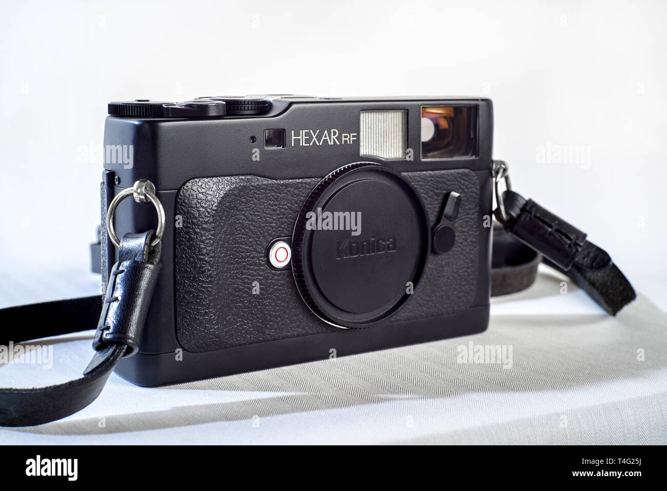 Telecamera a telemetro, Konica Hexar RF, telecamera a film classico giapponese, Foto Stock