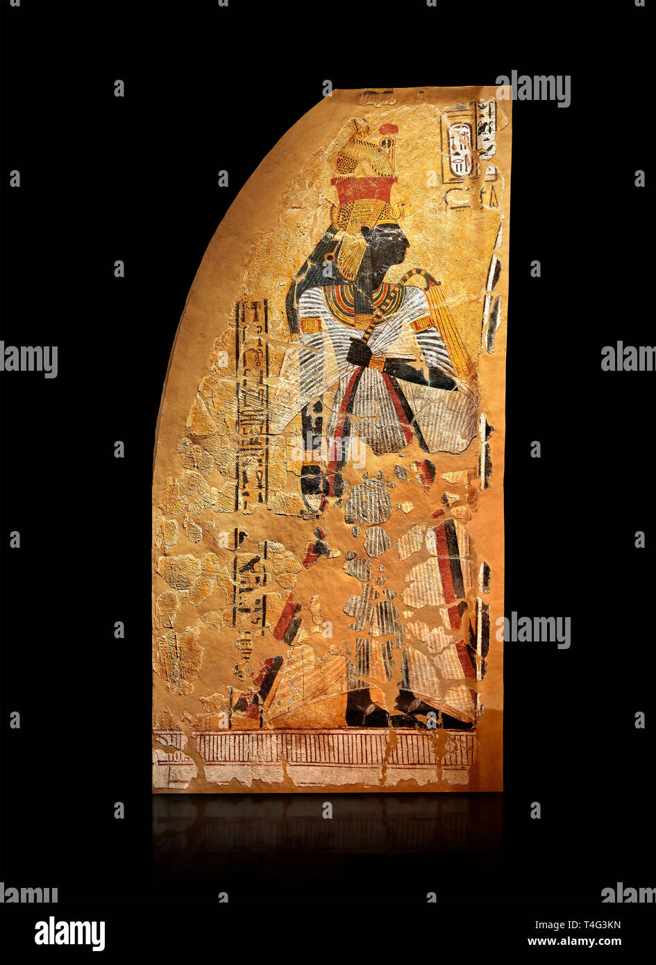 Pittura egiziana su stucchi del insultato la regina Ahmose-Nofretari. 11152-1145BC, Tebe, Grab nr 359. Neues Reiche Museum di Berlino. Cat non AM2060 Foto Stock