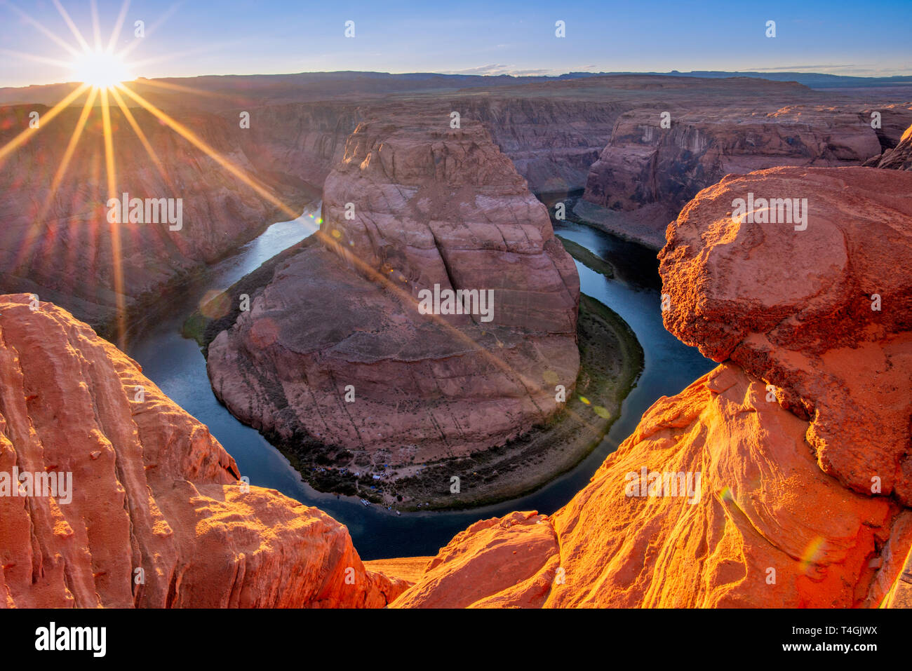 Piegare Horseshoe Canyon e il fiume Colorado in Pagina, Arizona, Stati Uniti d'America Foto Stock
