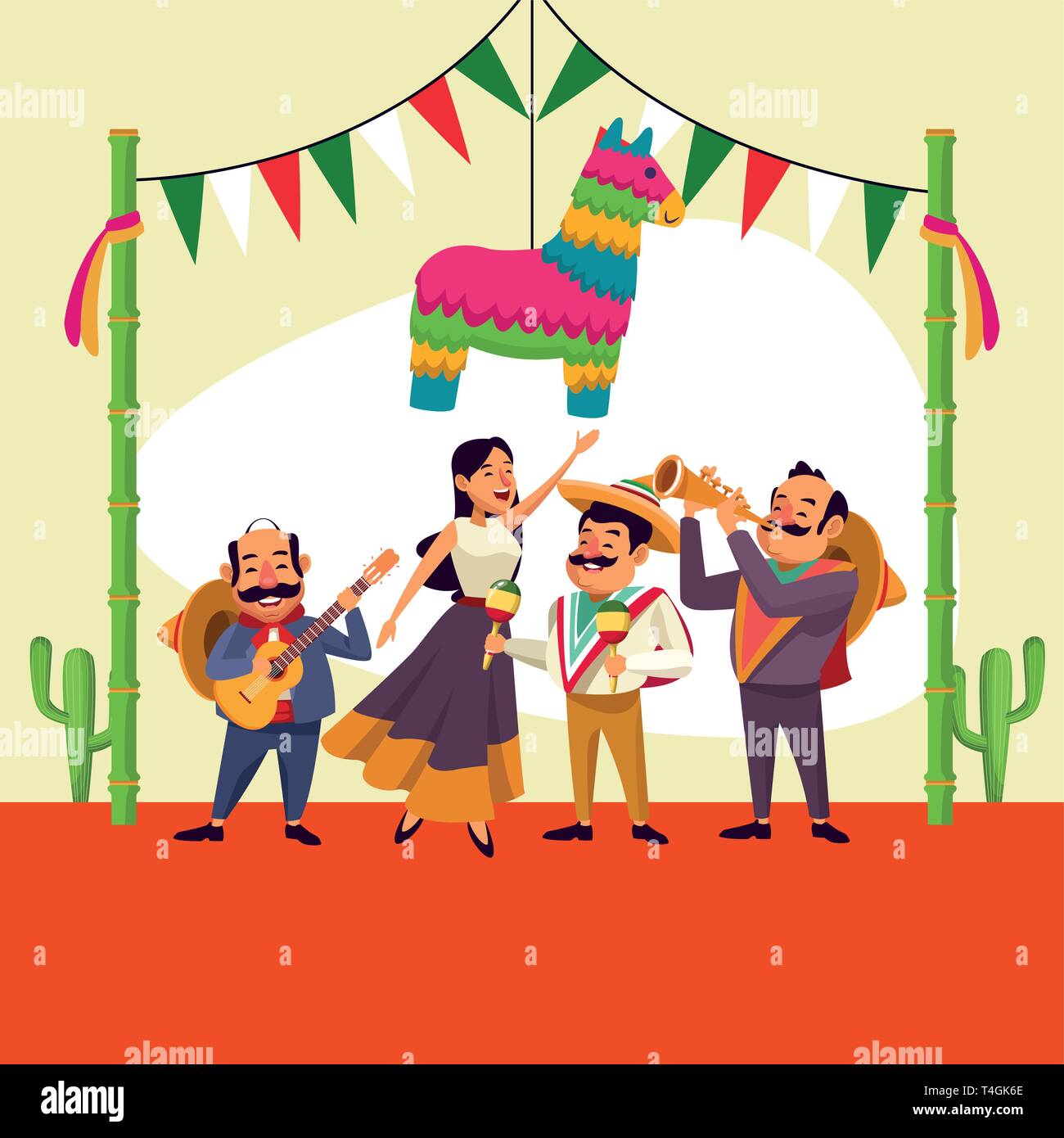 I messicani cinco de Mayo cartoon Illustrazione Vettoriale