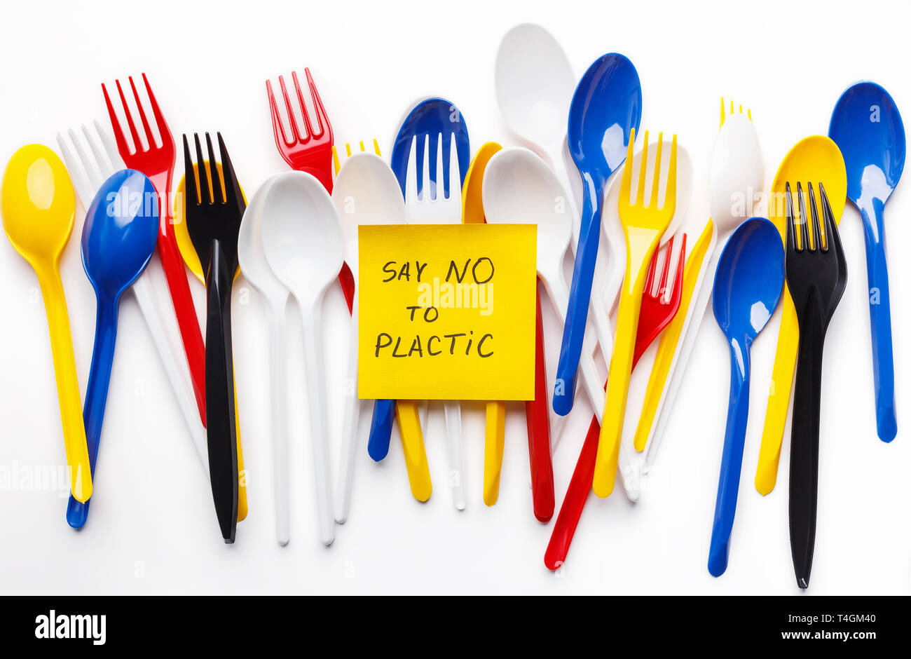 Dire no il concetto di plastica Foto Stock