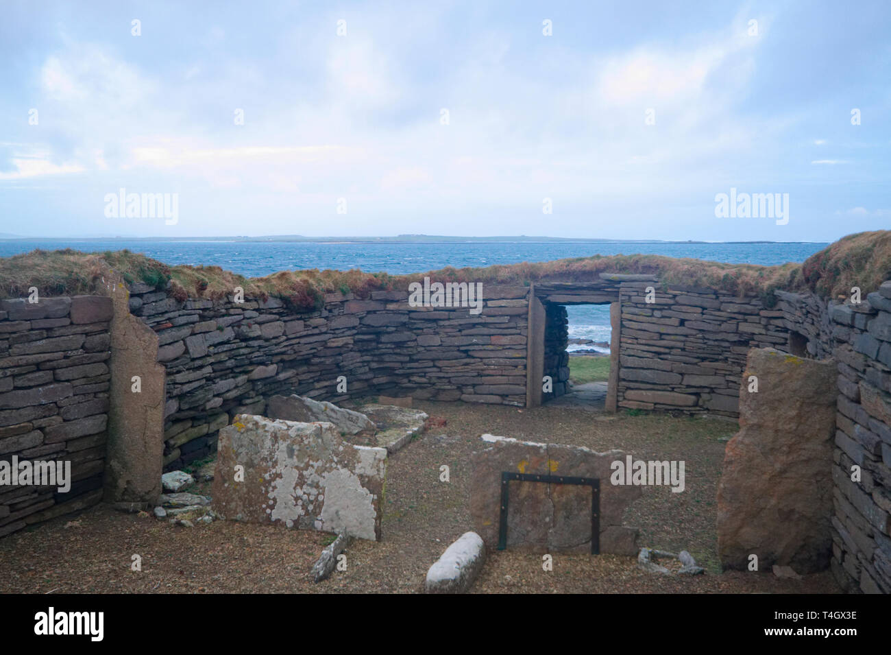 Knap di Howar casa neolitica, Orkney Isles Foto Stock