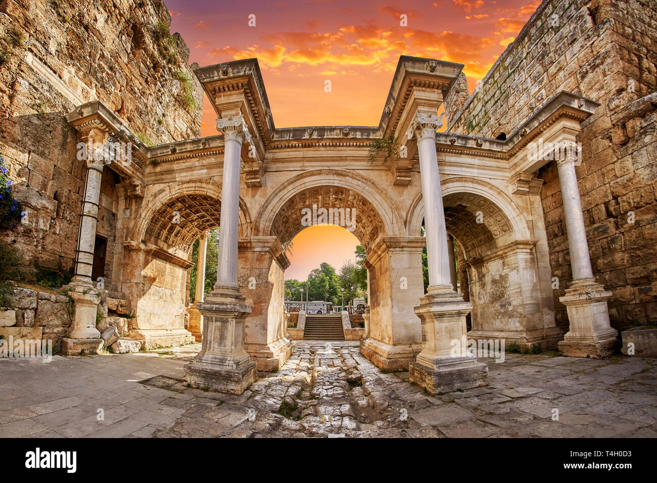 La Porta di Adriano, Antalya, Turchia Foto Stock