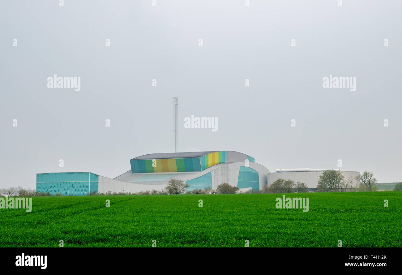 Il centro di riciclaggio a Ardley, Oxfordshire vicino alla M40. Un business di proprietà di Viridor per trattare rifiuti e creare energia Foto Stock