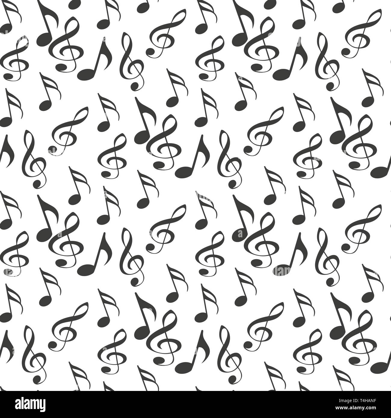 Il sottofondo musicale con le note ed i simboli in bianco e nero, seamless pattern.eps 10. Illustrazione Vettoriale
