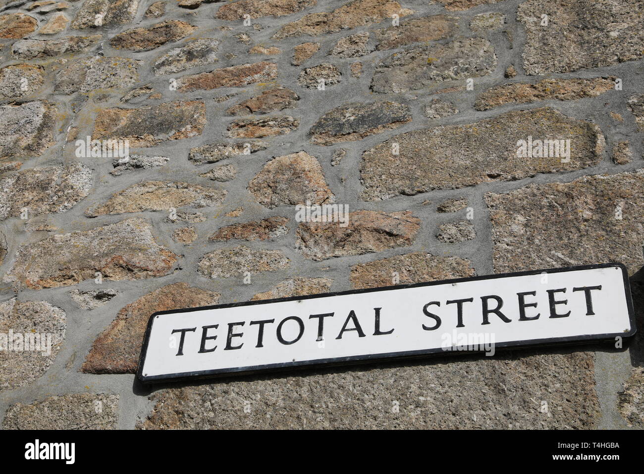 Teetotal Street Road Sign in St Ives Cornwall Regno Unito Foto Stock