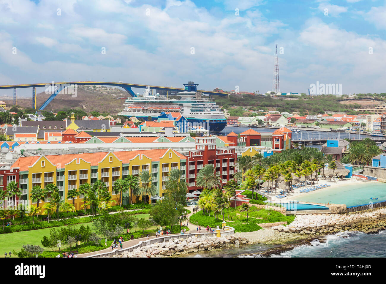 Vista da una nave da crociera su Willemstad - Curacao Foto Stock