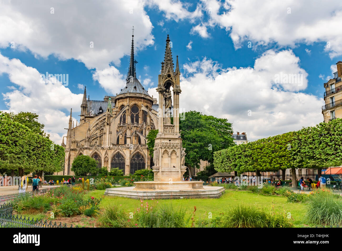 Notre Dame de Paris Cathedral, più bella cattedrale di Parigi. Francia Foto Stock