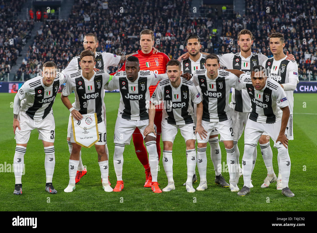Il 16 aprile 2019 Torino, Italia partite di Champions League 2018-2019: Juventus v Ajax Foto Stock