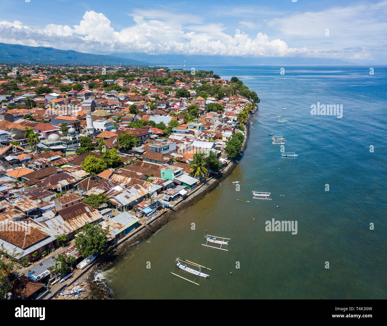 Vista aerea di Singaraja a Bali, in Indonesia Foto Stock