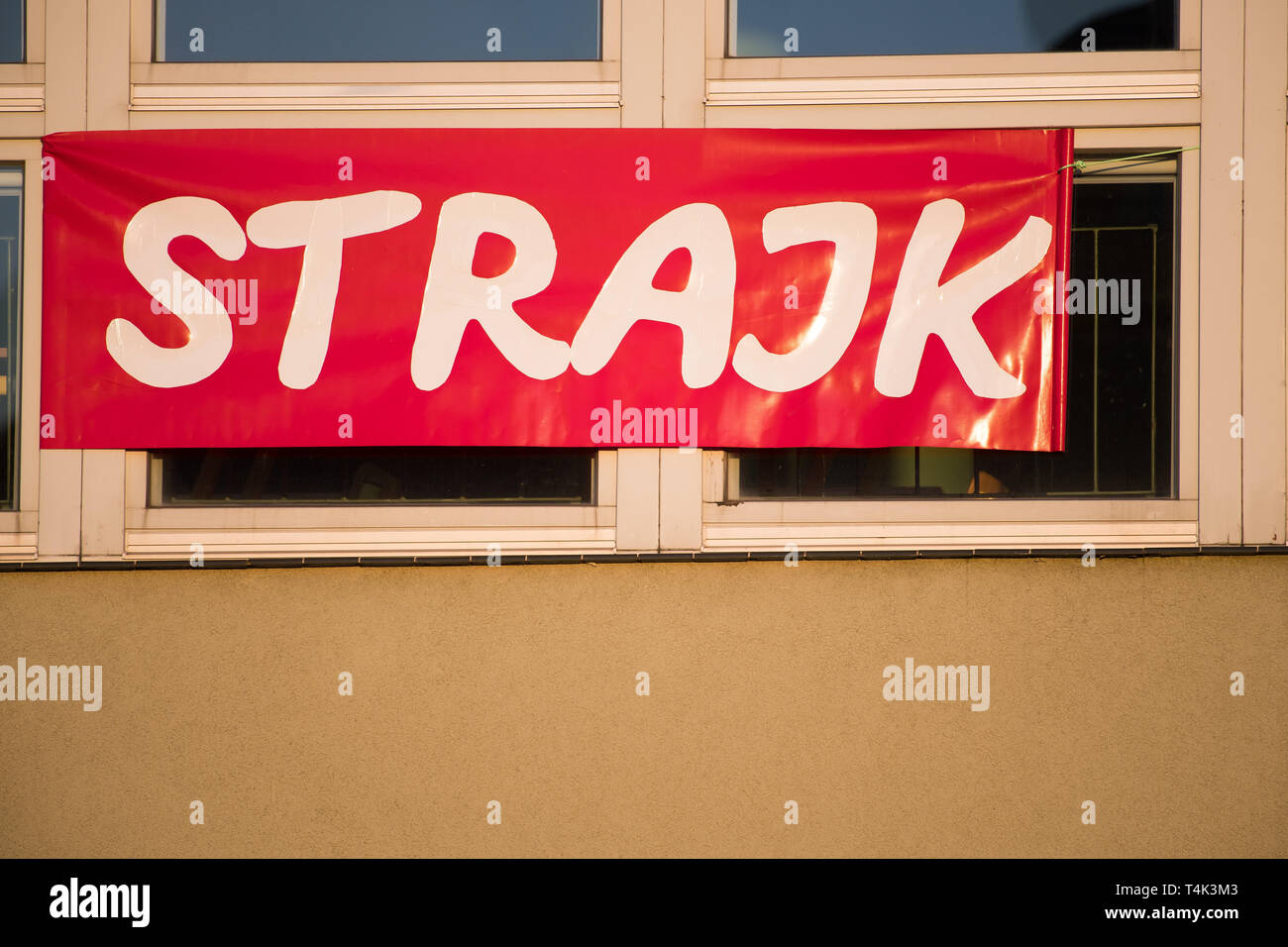 A livello nazionale polacco insegnante sciopero esigente aumento di stipendio a Danzica, Polonia. 14 aprile 2019 © Wojciech Strozyk / Alamy Stock Photo.Caption locale *** Foto Stock