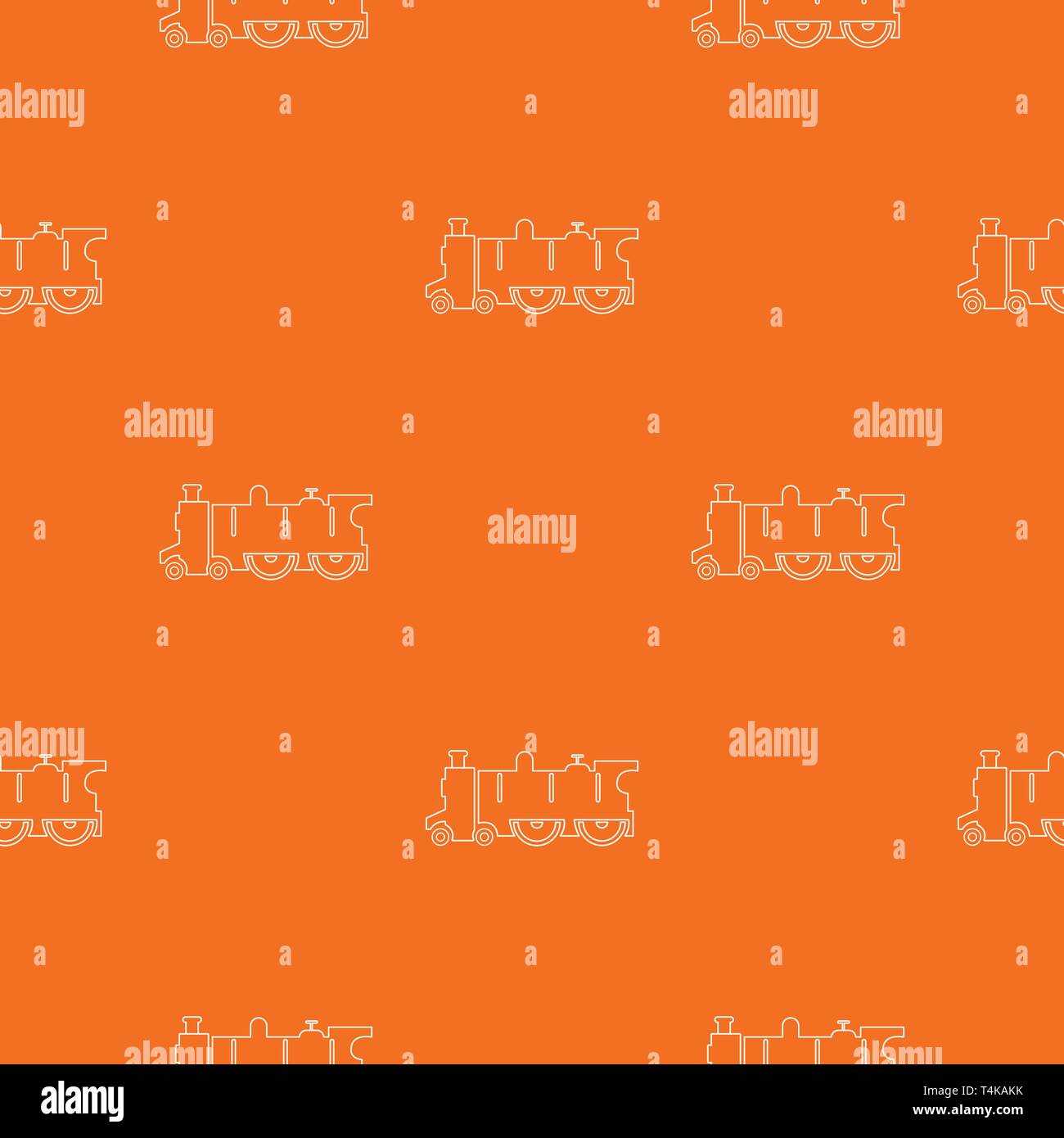 Vecchia locomotiva a vapore modello vector orange Illustrazione Vettoriale