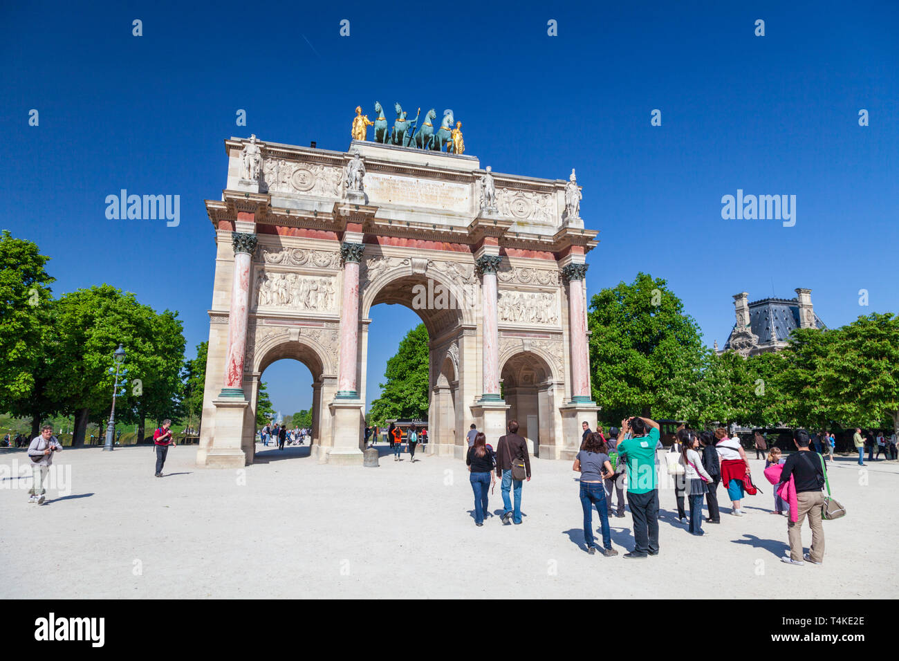Il monumento dell'Arco di Trionfo del Carrousel in Place du Carrousel, Parigi Foto Stock