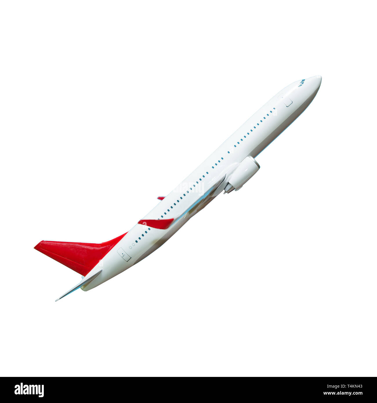 Bianco aereo passeggeri su bianco Foto Stock