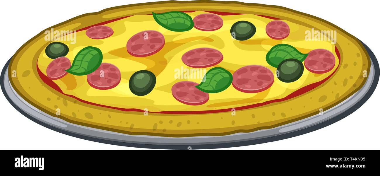Cartoon Pizza cibo illustrazione Illustrazione Vettoriale
