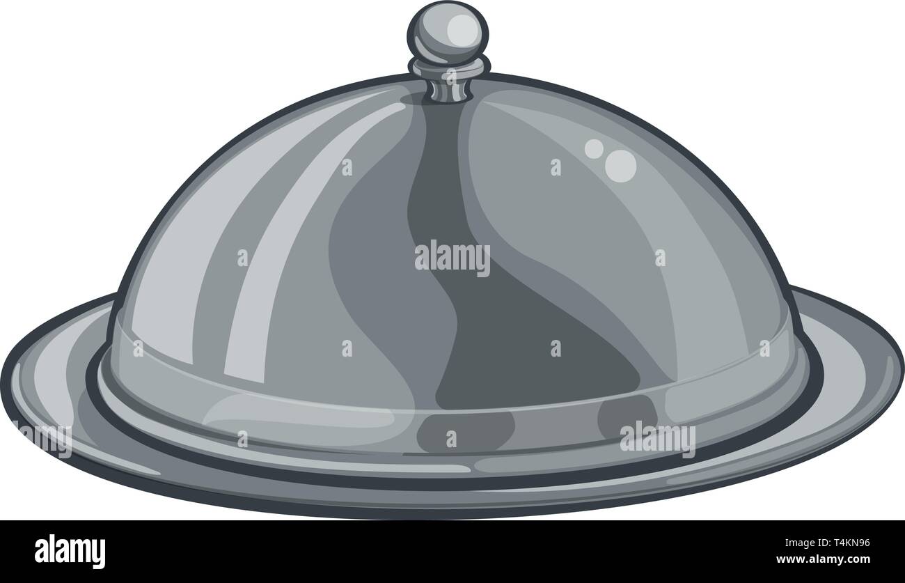 Piastra Silver Platter a cupola a cloche cibo Cartoon Illustrazione Vettoriale