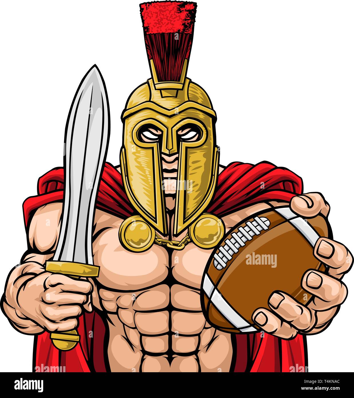 Spartan Trojan Football Americano mascotte sportive Illustrazione Vettoriale
