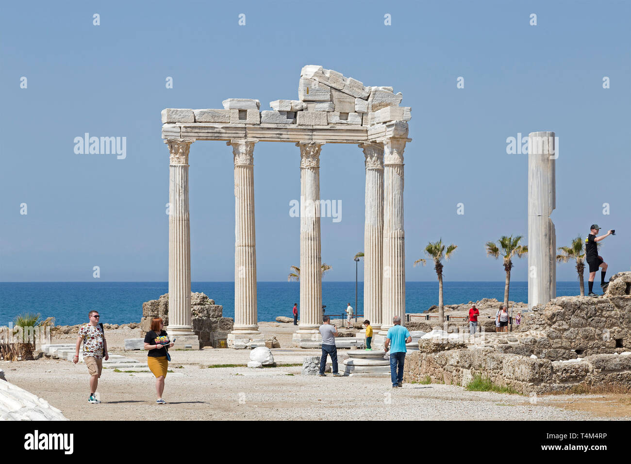 Resti del Tempio di Apollo, laterale, Provincia di Antalya, Turchia Foto Stock