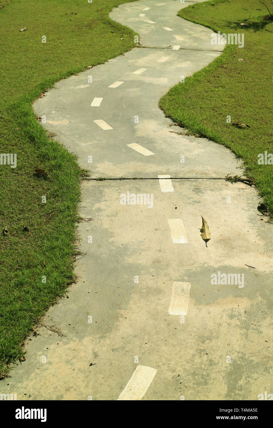 L'immagine verticale del percorso di avvolgimento nel parco pubblico Foto Stock