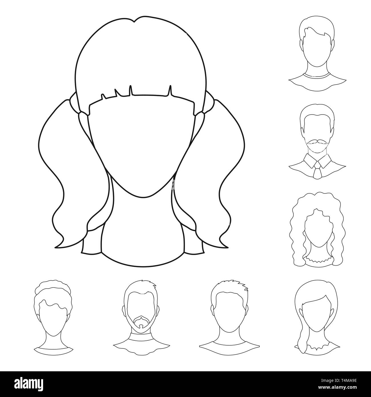 Oggetto isolato di professionale e foto di segno. Raccolta dei professional e stock di profilo illustrazione vettoriale. Illustrazione Vettoriale