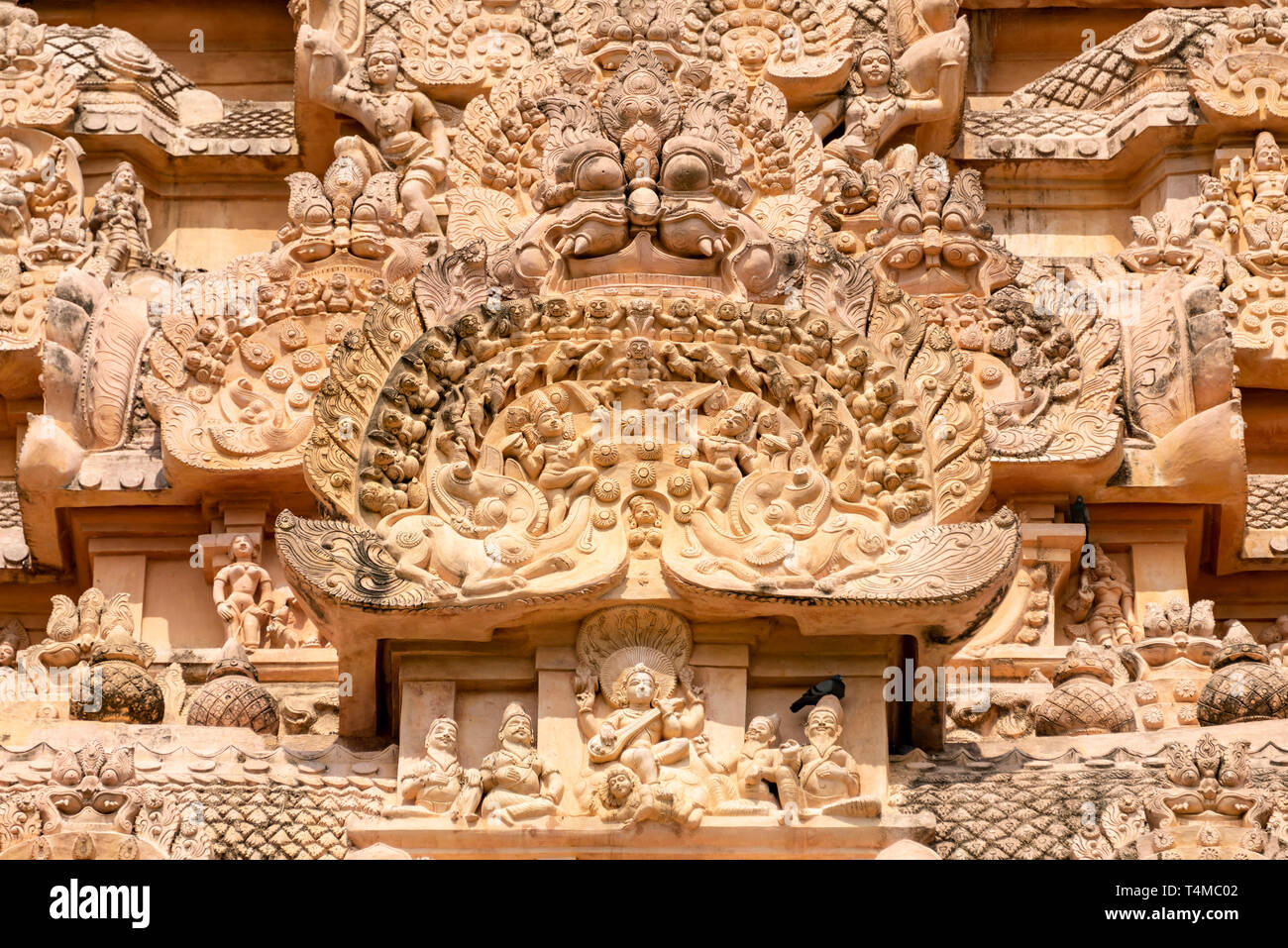 Orizzontale fino in prossimità della sorprendente Gangaikondacholeeswaram tempio di Gangaikonda Cholapuram, India. Foto Stock