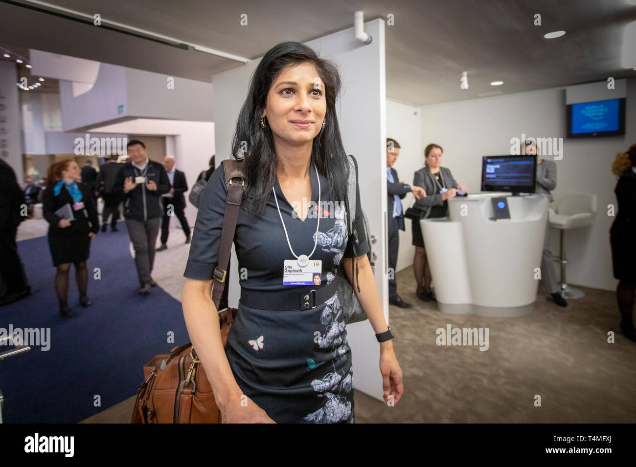 L'economista Indian-American Gita Gopinath all annuale del Forum Economico Mondiale di Davos. Foto Stock