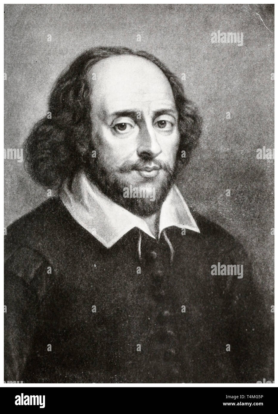 William Shakespeare (1564-1616), ritratto di incisione, 1908 Foto Stock