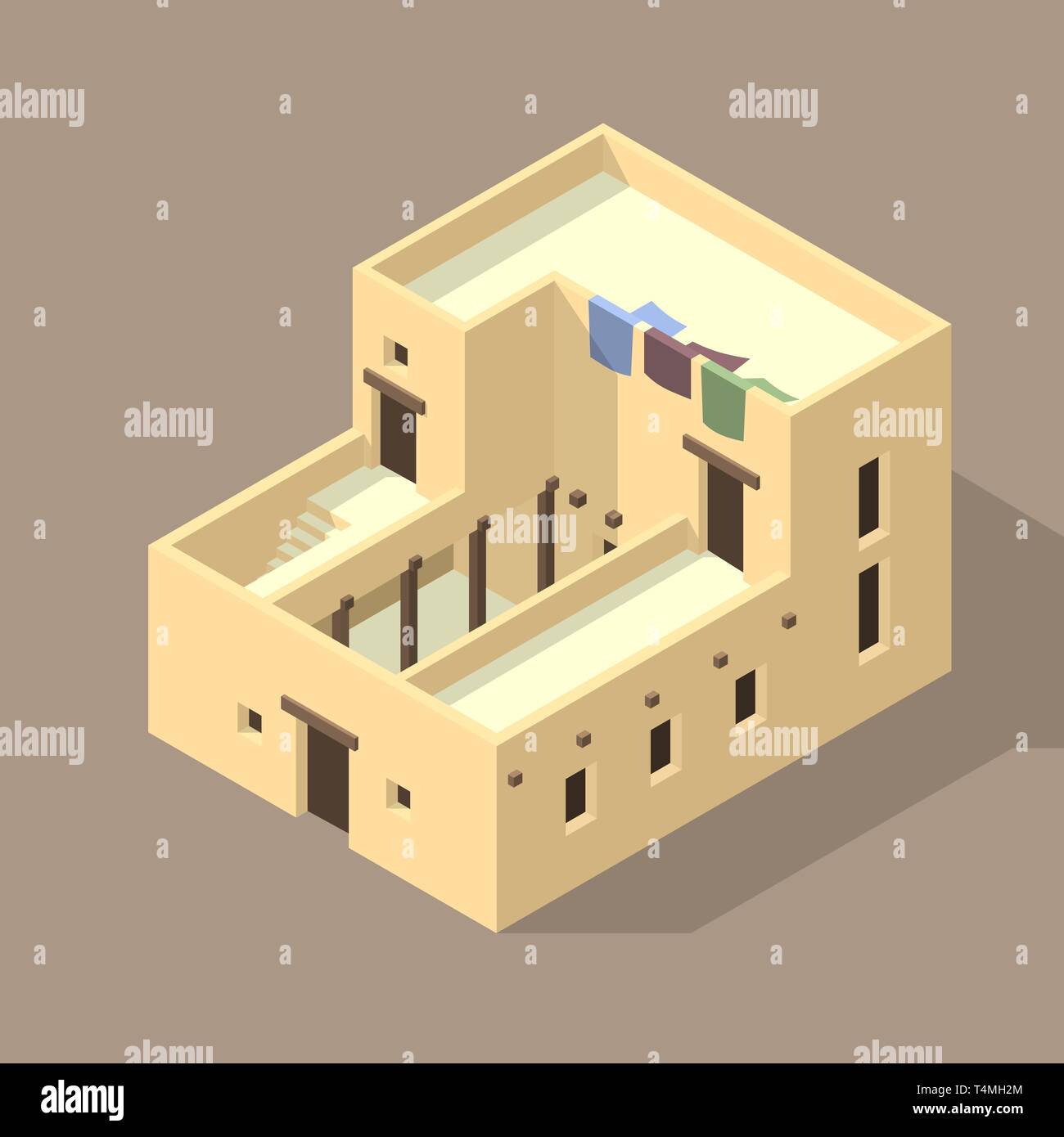 Isometrica casa araba Illustrazione Vettoriale