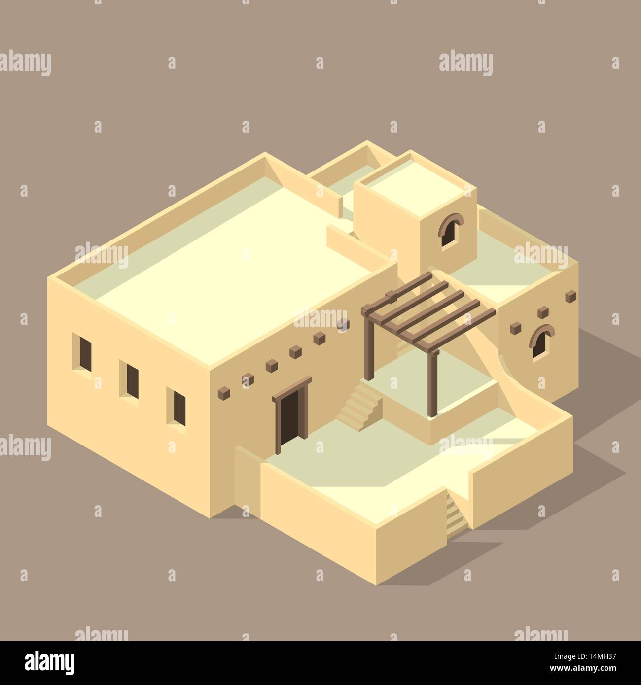 Isometrica casa araba Illustrazione Vettoriale