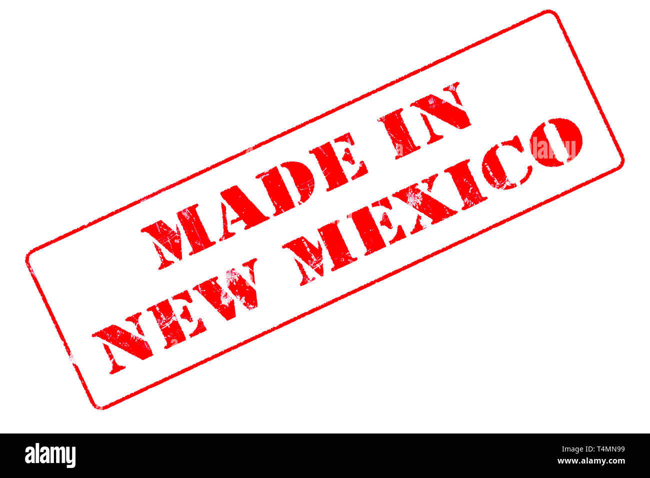 Timbro di gomma concetto mostra un francobollo rosso la lettura fatta in Nuovo Messico Foto Stock
